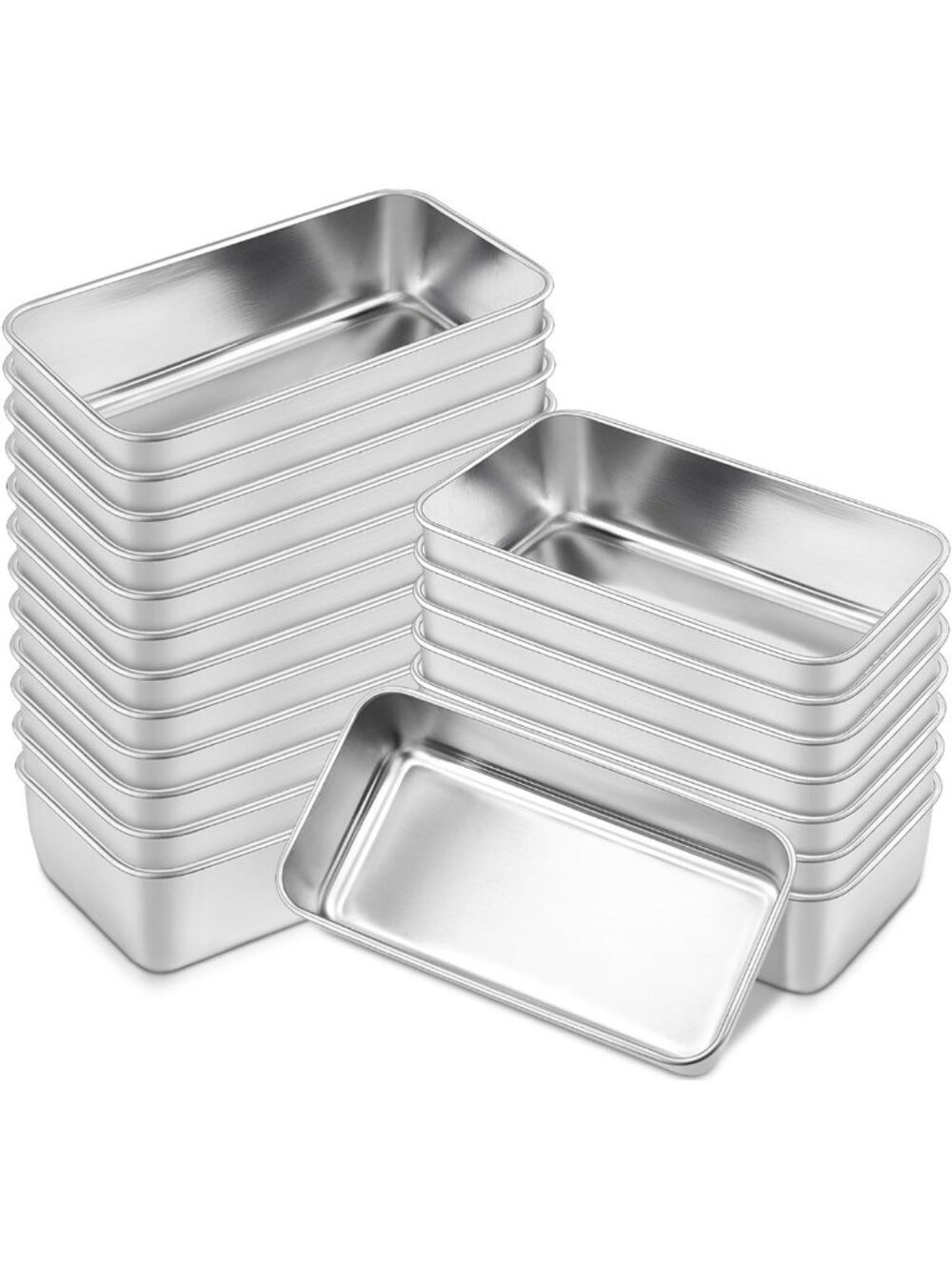 20 Pack Stainless Steel 9x5 Inch Loaf Pans for Baking Bread, Meatloaf & Cakes